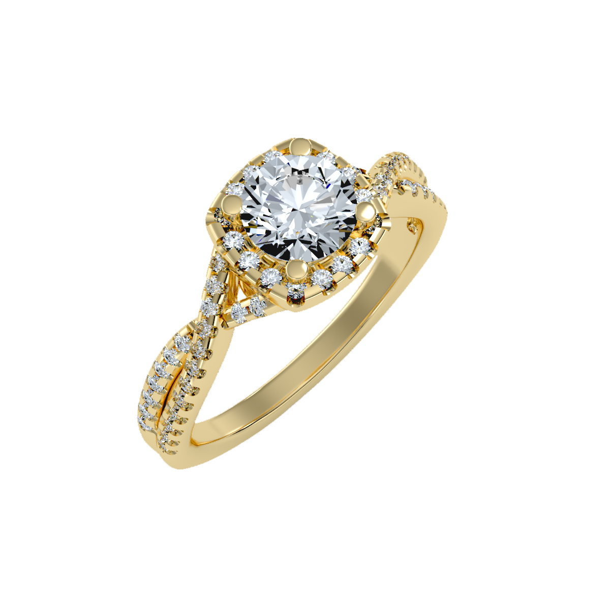 Solitaire ring with accent stones 1.35 ct