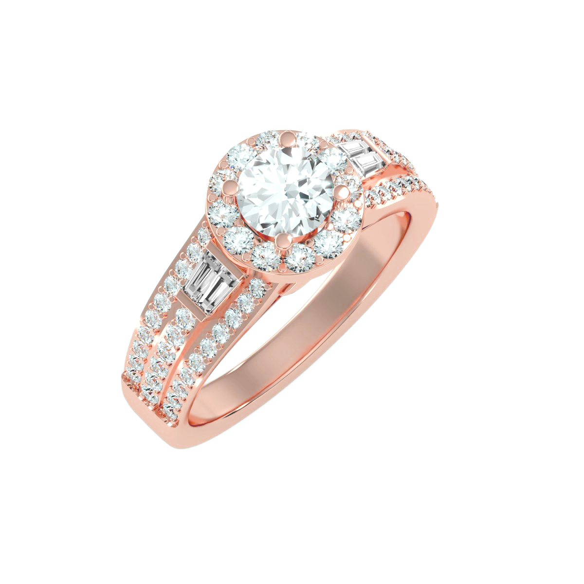 Solitaire ring with accent stones 1.49 ct
