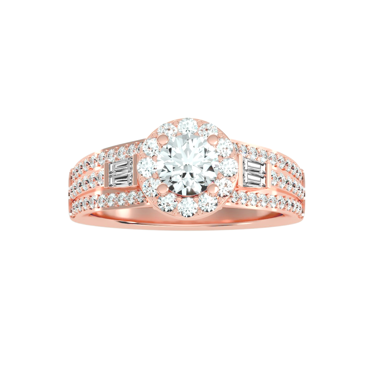 Solitaire ring with accent stones 1.49 ct