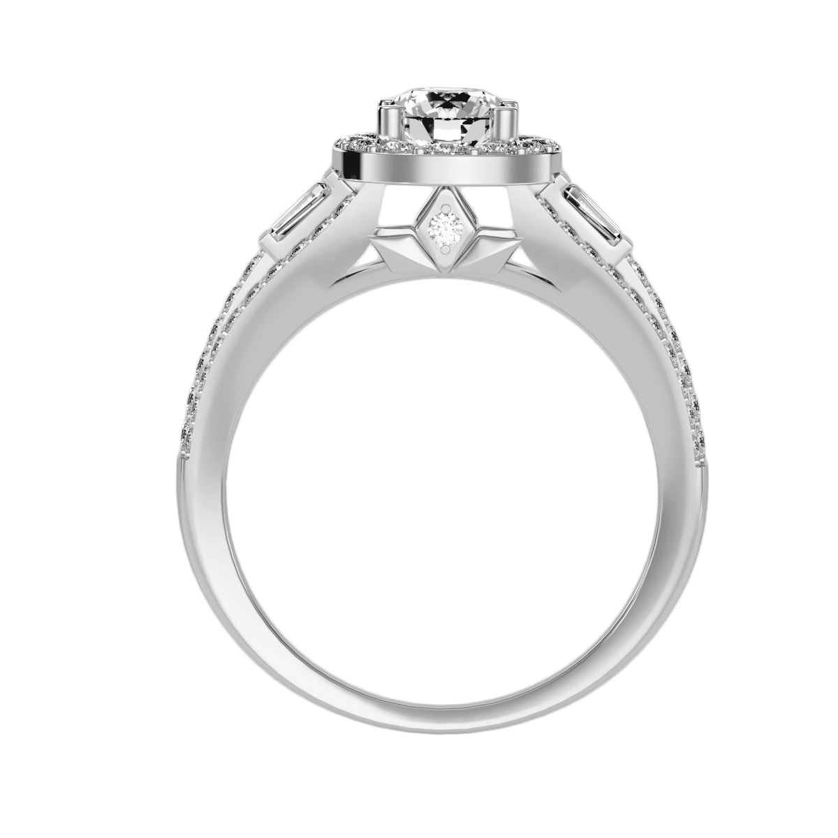 Solitaire ring with accent stones 1.49 ct