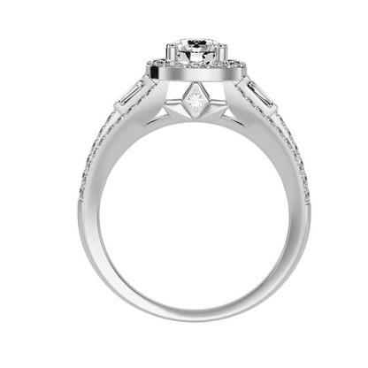 Solitaire ring with accent stones 1.49 ct