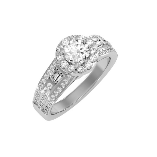 Solitaire ring with accent stones 1.49 ct