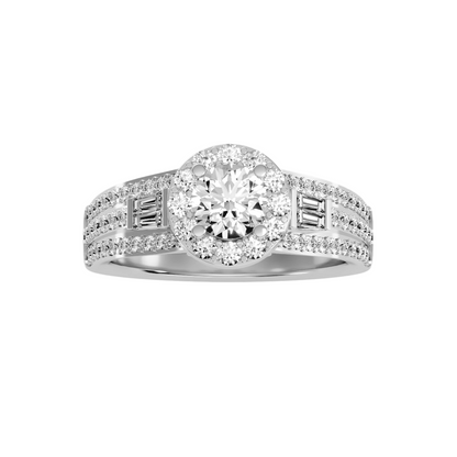 Solitaire ring with accent stones 1.49 ct