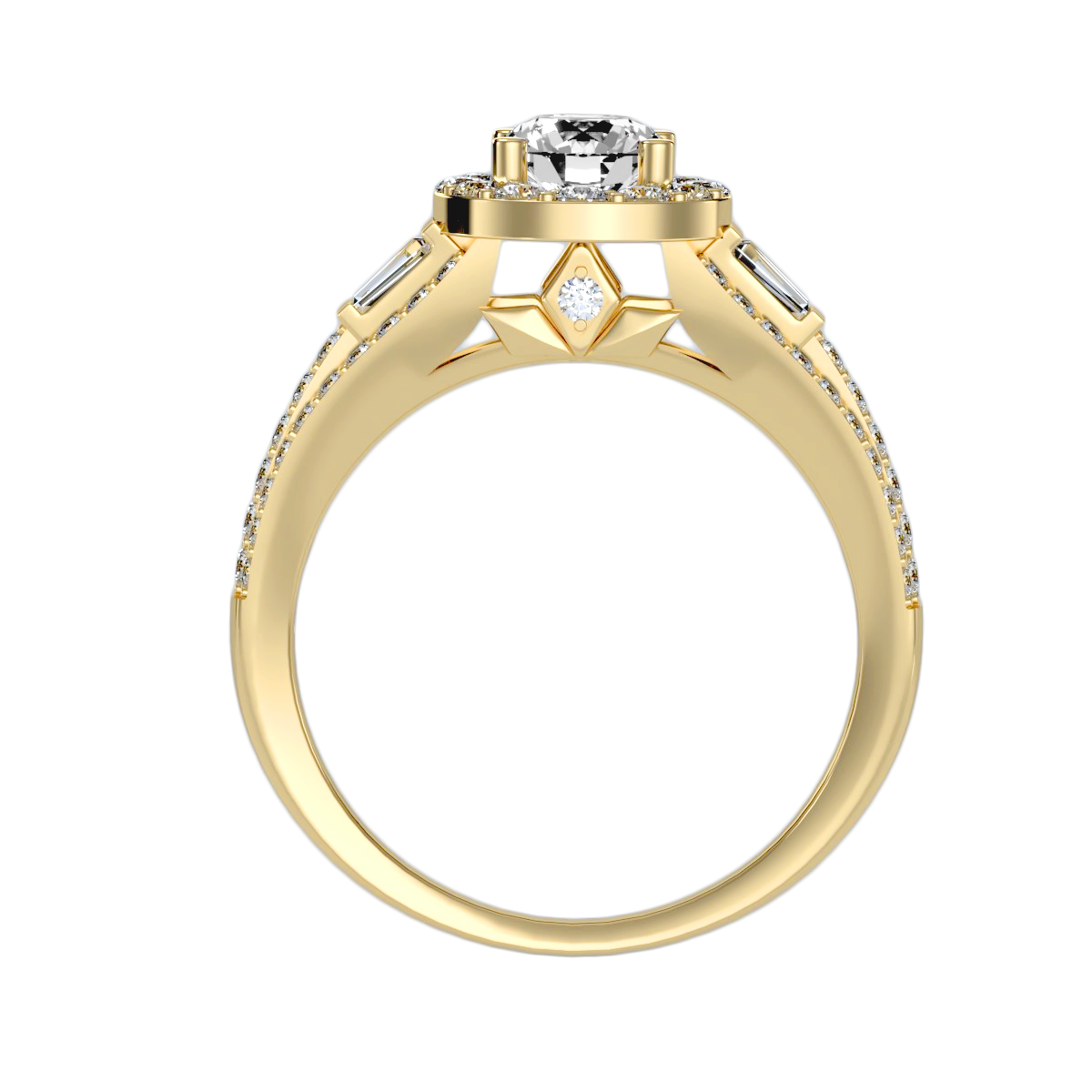 Solitaire ring with accent stones 1.49 ct