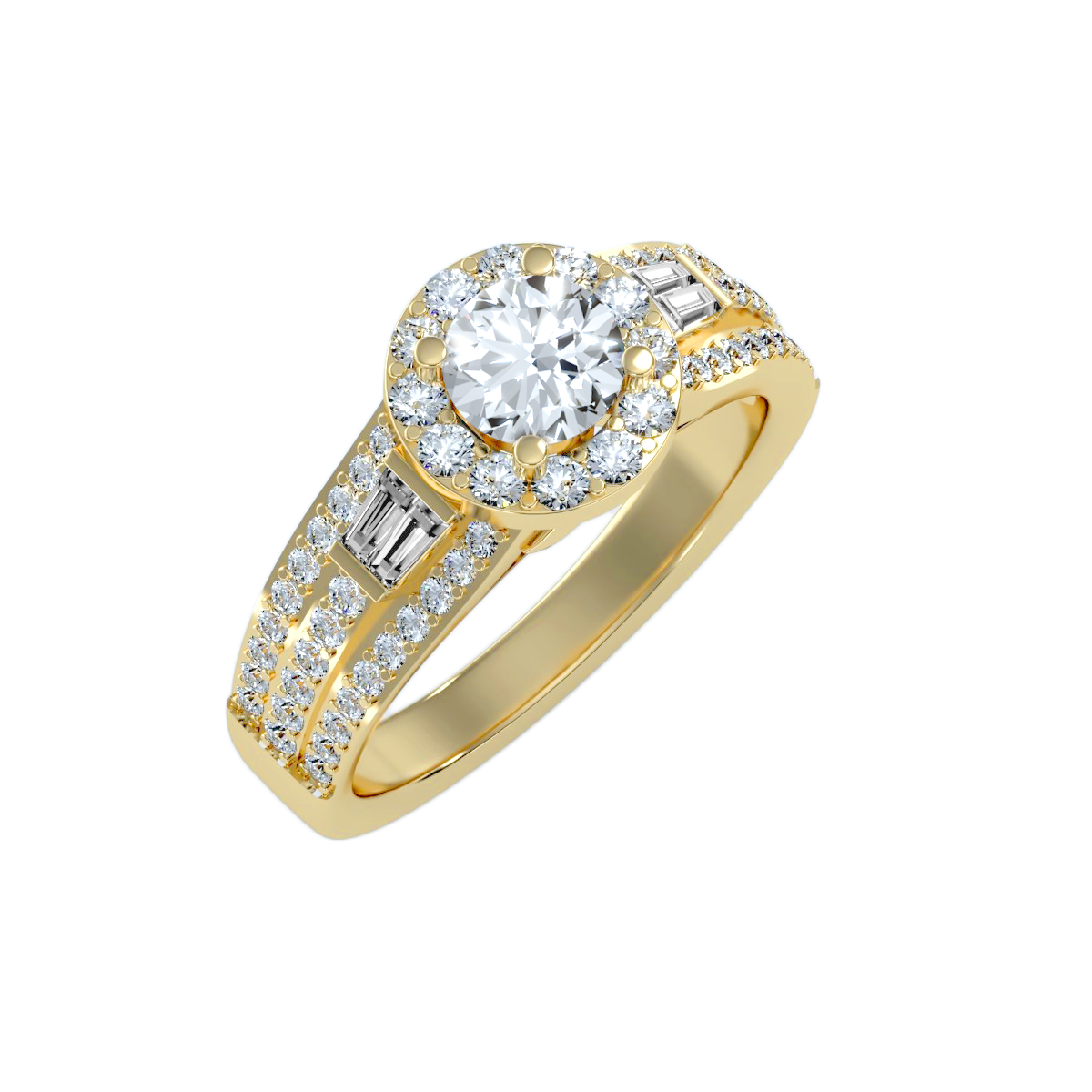 Solitaire ring with accent stones 1.49 ct