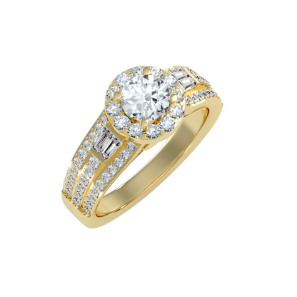 Solitaire ring with accent stones 1.49 ct