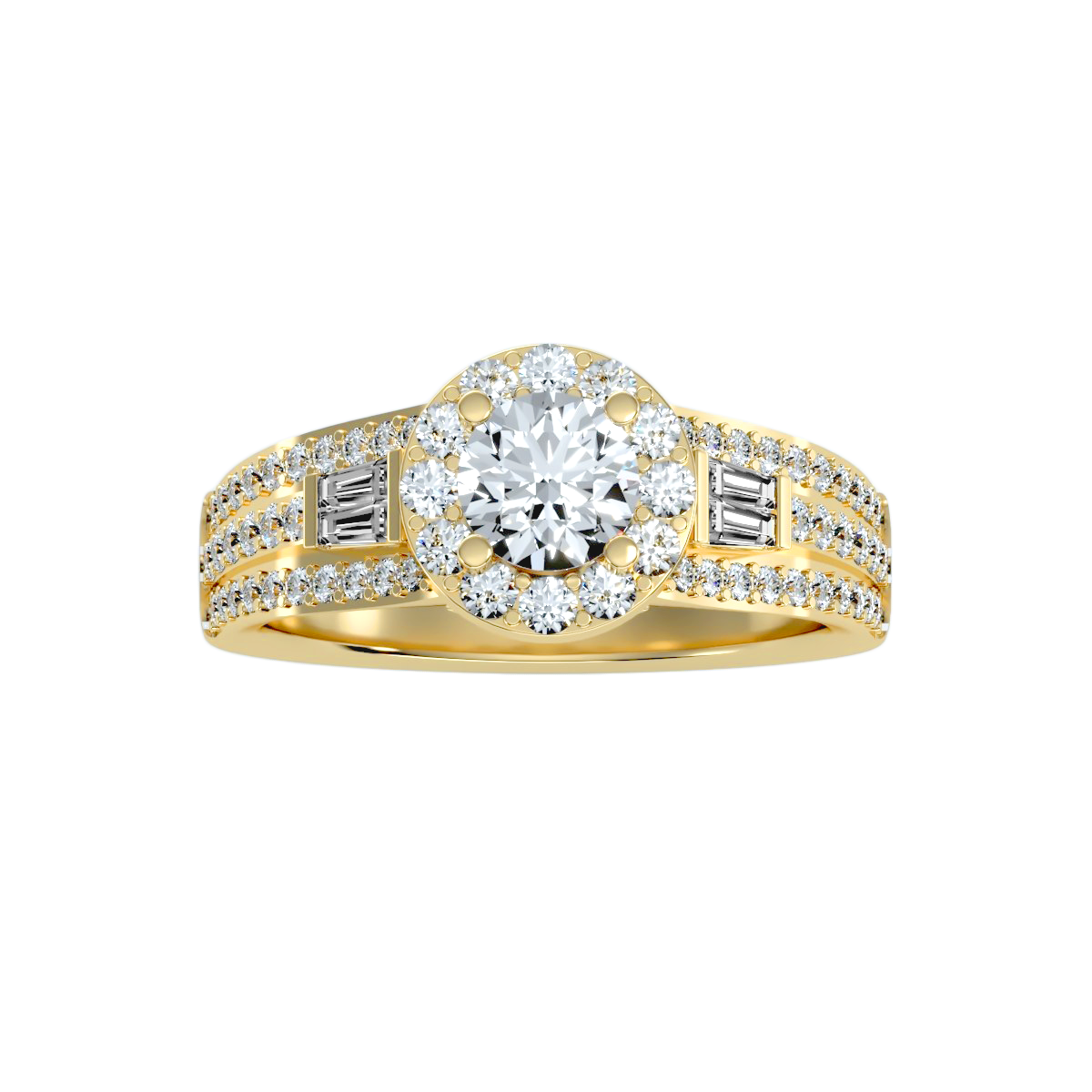 Solitaire ring with accent stones 1.49 ct