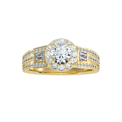 Solitaire ring with accent stones 1.49 ct