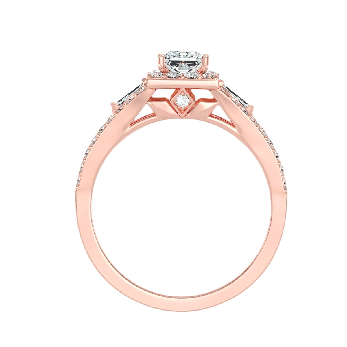 Solitaire ring with accent stones .96 ct