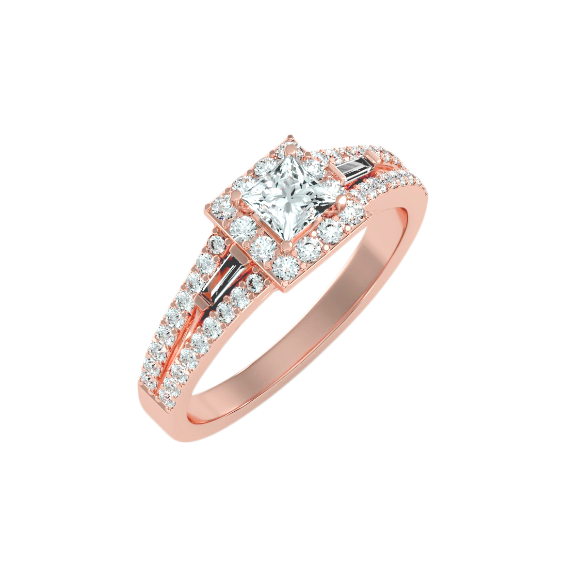 Solitaire ring with accent stones .96 ct