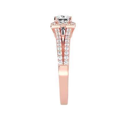 Solitaire ring with accent stones .96 ct