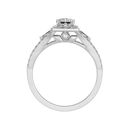 Solitaire ring with accent stones .96 ct