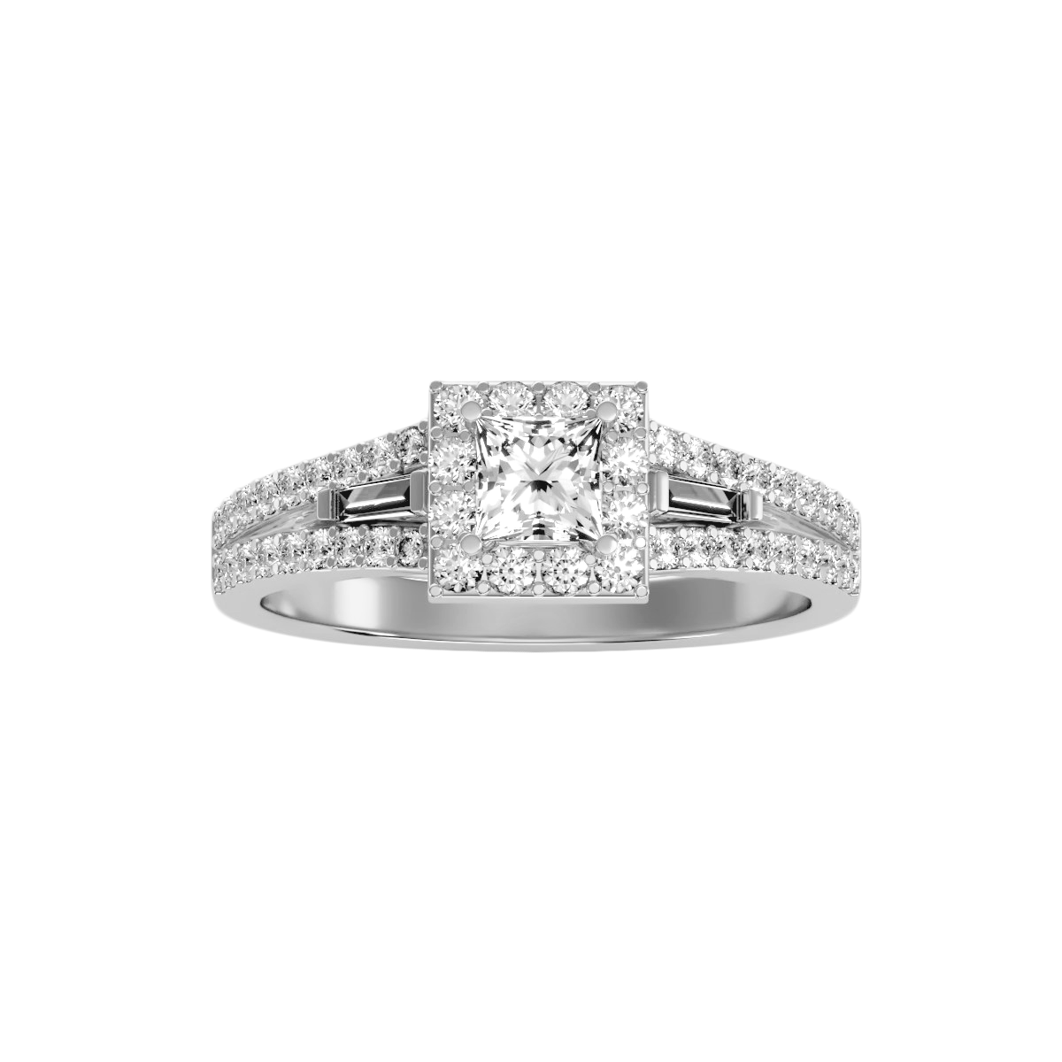 Solitaire ring with accent stones .96 ct