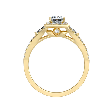 Solitaire ring with accent stones .96 ct