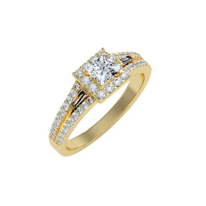 Solitaire ring with accent stones .96 ct