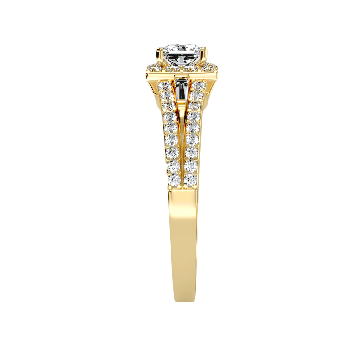 Solitaire ring with accent stones .96 ct