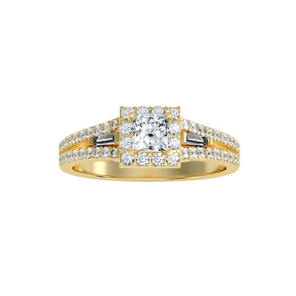 Solitaire ring with accent stones .96 ct