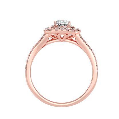 Solitaire ring with accent stones .84 ct