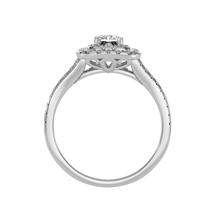 Solitaire ring with accent stones .84 ct