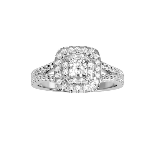 Solitaire ring with accent stones .84 ct