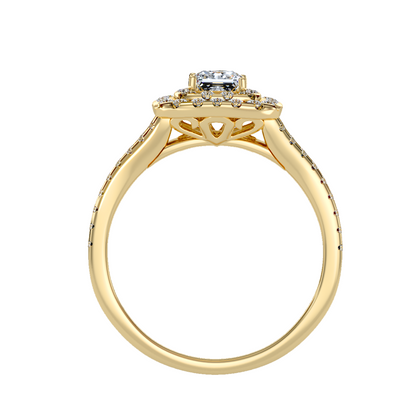 Solitaire ring with accent stones .84 ct