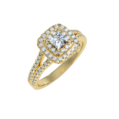 Solitaire ring with accent stones .84 ct