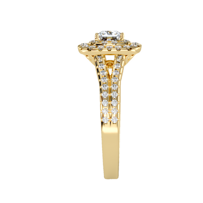 Solitaire ring with accent stones .84 ct