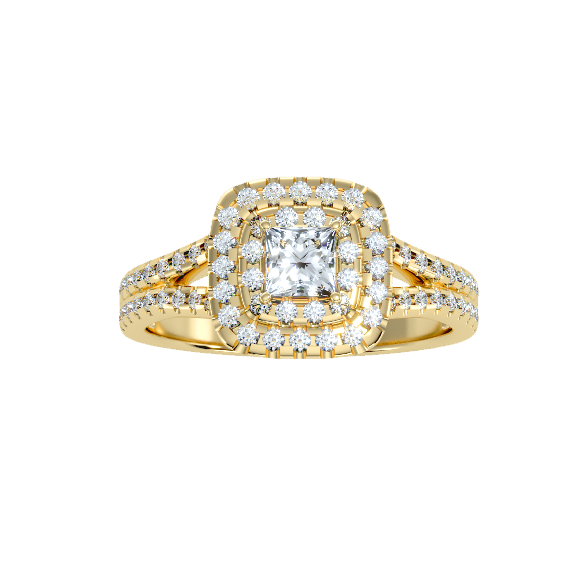 Solitaire ring with accent stones .84 ct