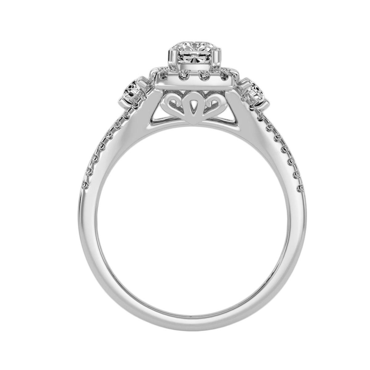 Solitaire ring with accent stones .87 ct