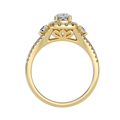 Solitaire ring with accent stones .87 ct