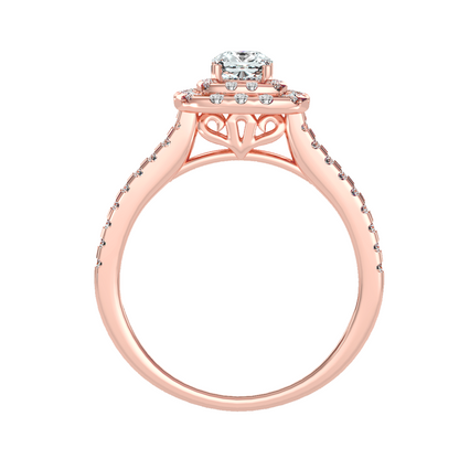 Solitaire ring with accent stones .95 ct