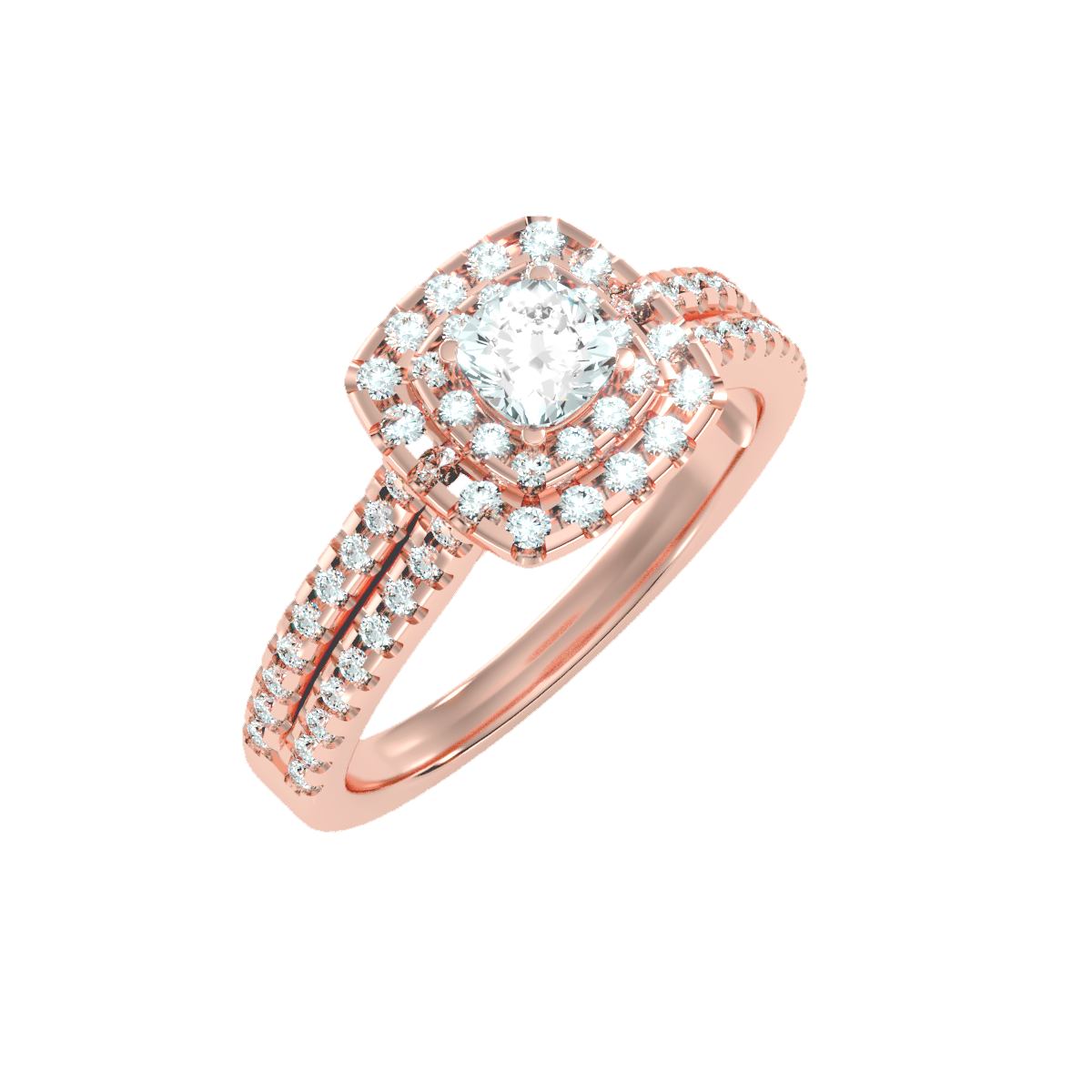 Solitaire ring with accent stones .95 ct