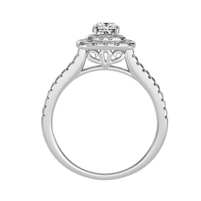 Solitaire ring with accent stones .95 ct