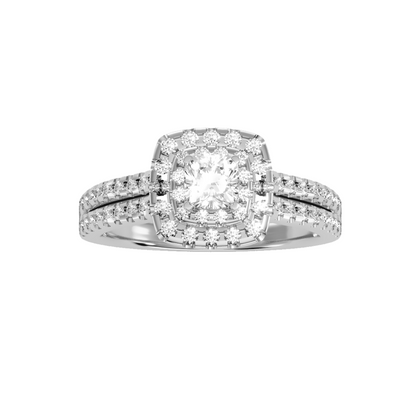 Solitaire ring with accent stones .95 ct