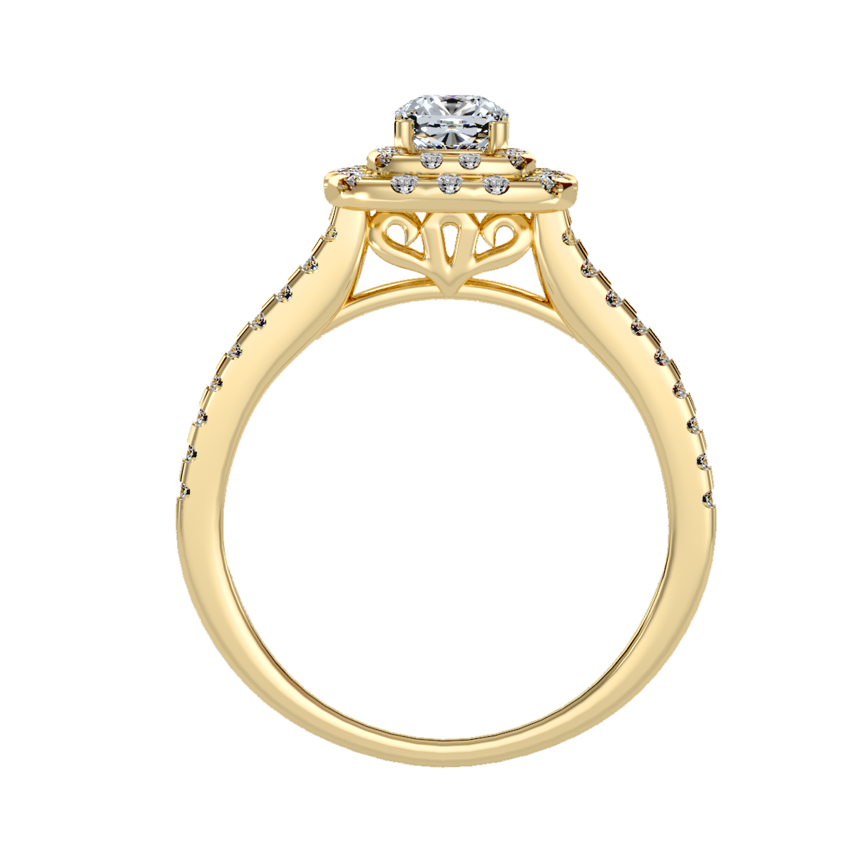 Solitaire ring with accent stones .95 ct