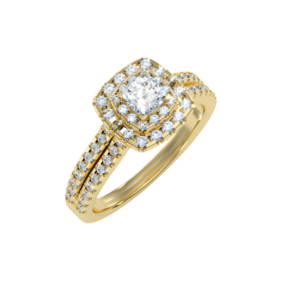 Solitaire ring with accent stones .95 ct