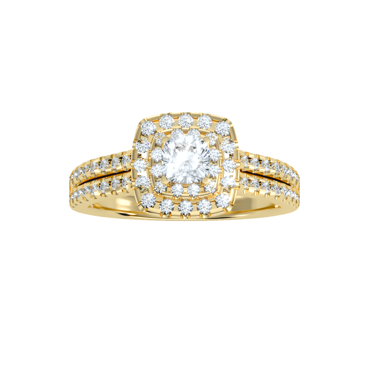 Solitaire ring with accent stones .95 ct