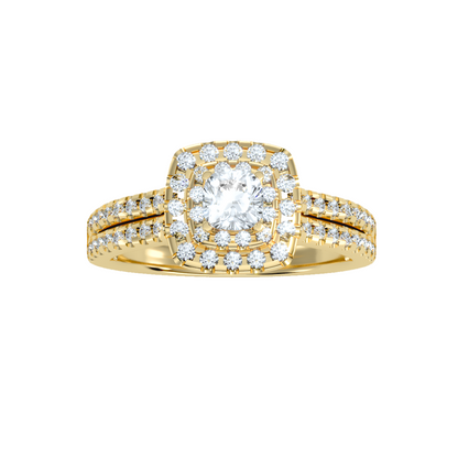 Solitaire ring with accent stones .95 ct