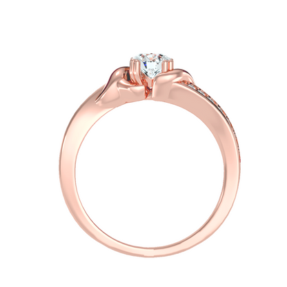 Solitaire ring with accent stones .65 ct