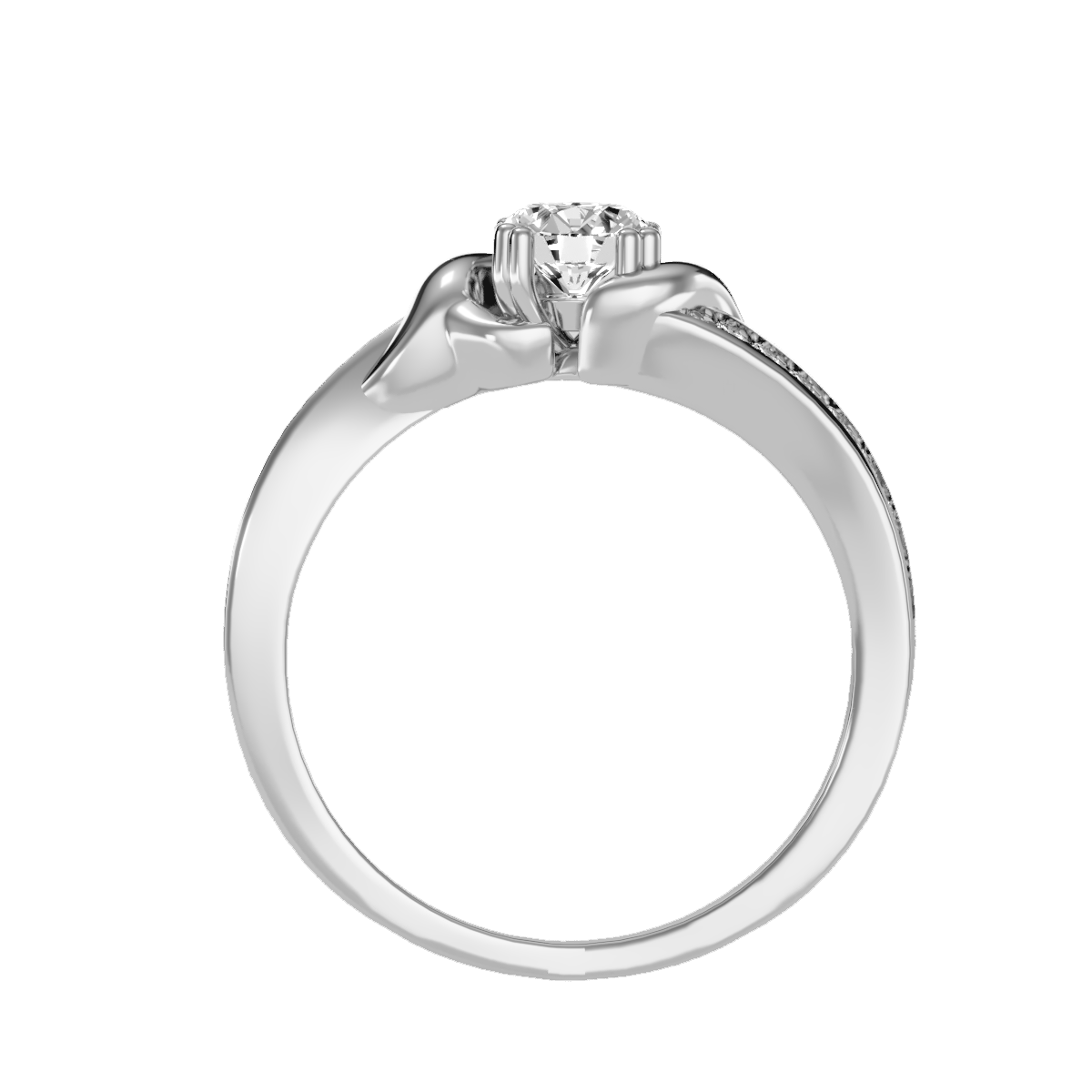 Solitaire ring with accent stones .65 ct