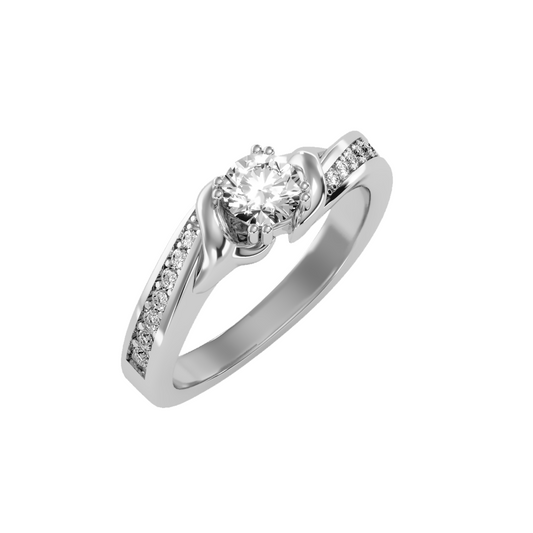 Solitaire ring with accent stones .65 ct