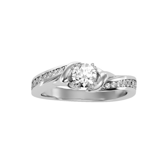 Solitaire ring with accent stones .65 ct