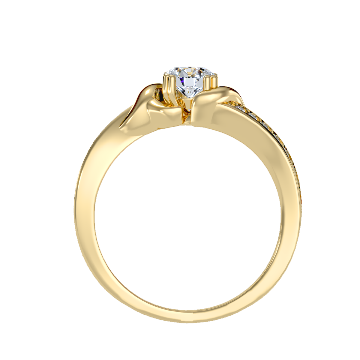 Solitaire ring with accent stones .65 ct