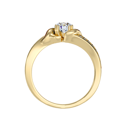 Solitaire ring with accent stones .65 ct