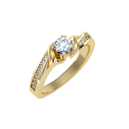 Solitaire ring with accent stones .65 ct