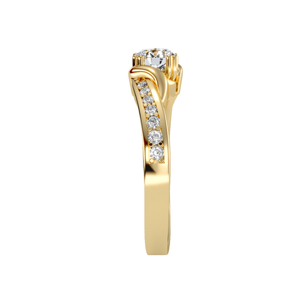 Solitaire ring with accent stones .65 ct