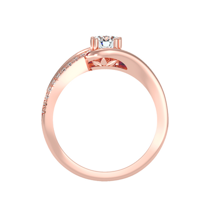 Solitaire ring with accent stones .74 ct