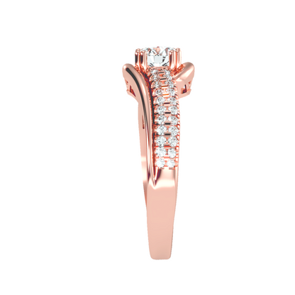 Solitaire ring with accent stones .74 ct