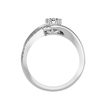 Solitaire ring with accent stones .74 ct