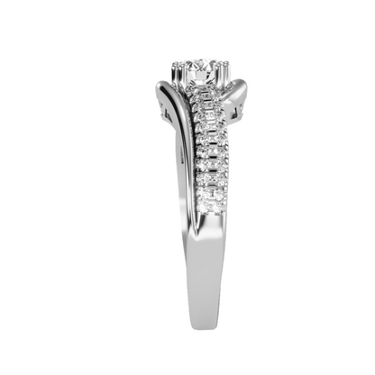 Solitaire ring with accent stones .74 ct